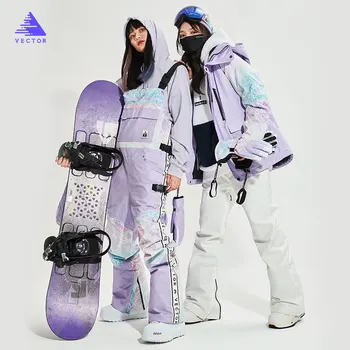 Kadın Kayak Takım Elbise Markaları Kore Kalın Sıcak Kayak Kar Ceket Kış Sıcak Su Geçirmez Rüzgar Geçirmez Kayak ve Snowboard Takım Elbise 2