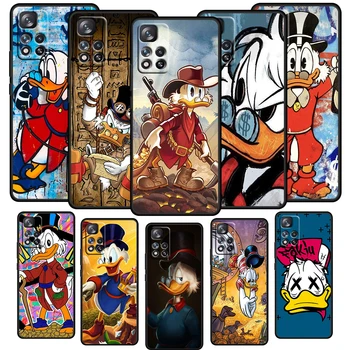 Disney Scrooge McDuck Kılıf Xiaomi Redmi İçin Not 11E 11S 11 11T 10 10S 9 9T 9S 8 8T Pro Artı 5G Yumuşak TPU Siyah Telefon Kapak Çapa