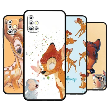 Bambi Disney Anime Telefon Kılıfı İçin Samsung Galaxy A73 A52S A72 A71 A52 A51 A22 A12 A32 A21S 4G 5G Yumuşak Siyah Kapak Coque Çapa
