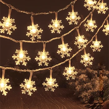 Kar tanesi LED peri ışık Noel Dekorasyon Ev Asılı Garland Noel ağaç dekor Süs Navidad Noel Hediyesi Yeni Yıl