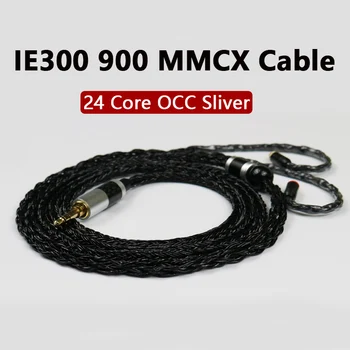 IE300 IE900 Kablo 3.5 mm 2.5 mm 4.4 mm 24 Çekirdek Gümüş Kaplama OCC Kulaklık Kablosu MMCX Sennheiser MİC İle