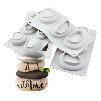Yuvarlak Taş şekli Silikon Kek Kalıbı Alçı Beton Tatlı Mousse Pişirme Formu Kalıp DIY sabun Kalıpları Kek Dekorasyon Aracı