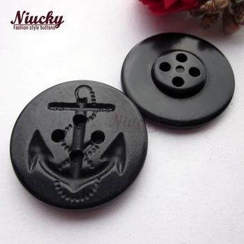 Şanslı düğmeler 30mm / 32mm 4 delik Siyah çapa donanma ceket düğmeleri Donanma tarzı dikiş düğmeleri Üre Alev geciktirici Ru0201-003 #30