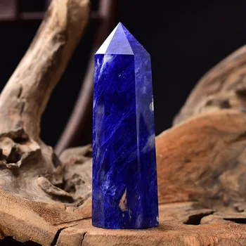 Güzel Mavi Eritme Kuvars Kristal Noktası Dikilitaş Altıgen Tek Uçlu Değnek Reiki Şifa Ev Dekor