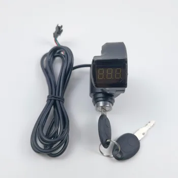 Elektrikli Scooter Güç Anahtarı Tuşları İle Ateşleme Voltmetre Kugoo M4 / Pro E-Scooter Başparmak Gaz Kelebeği Gerilim Anahtar Anahtarı Kilitleri 1
