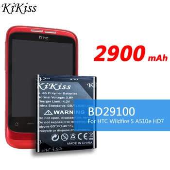 KiKiss 2900mAh Telefon şarj edilebilir pil BD29100 HTC Wildfire S İçin G13 A510C A510e HD3 HD7 HD7S T9292 T9295 T9292 Piller