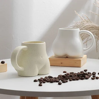 Yaratıcı Beyaz Siyah Krem Kalça kahve fincanları Süt Öğleden Sonra Çay Kişiselleştirilmiş Seramik su kupaları Drinkware Komik Fincan Hediyeler