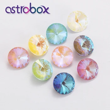 Astrobox Yeni Yüksek Kalite Cam Kristal Rivoli Rhinestones Pointback Başarmak On Taş Dikiş El Sanatları düğün Dekorasyon Giyim Için