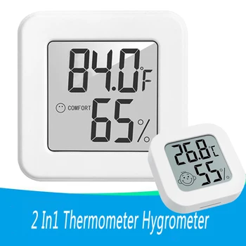 2 İn1 Termometre Higrometre Mini LCD Dijital Kapalı Elektronik Nem Ölçer Sıcaklık Sensörü Ölçer Ev Hava İstasyonu 1