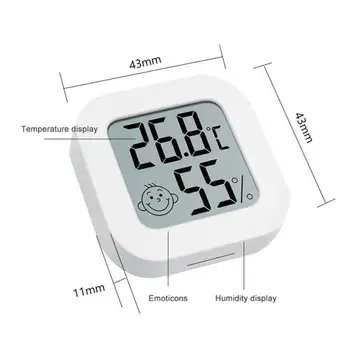 2 İn1 Termometre Higrometre Mini LCD Dijital Kapalı Elektronik Nem Ölçer Sıcaklık Sensörü Ölçer Ev Hava İstasyonu 2