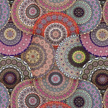 Gizemli Mısır vintage yuvarlak çiçekler Pamuk Kumaş Afrika Tarzı Patchwork Tekstil Doku Ev Giyim Elbise Ev Decoratio