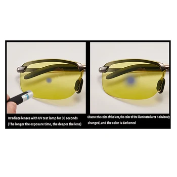 Yeni Gece Görüş Gözlüğü Fotokromik Güneş Gözlüğü Sarı Polarize Lens UV400 Sürüş Gözlük Sürücüler İçin Spor Erkek Kadın 2
