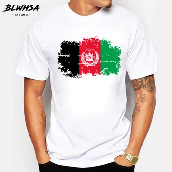 BLWHSA Afganistan Bayrağı T shirt Erkek Yaz Kısa Kollu Pamuklu Nostalji erkek t-shirtleri Hayranları Tezahürat Tees Tops