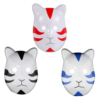 Anime Maske Masquerade Performans Sahne Konoha Anbu Tilki Kedi Yüz PVC Maske Koruma Parti Malzemeleri Cadılar Bayramı Hediyeler