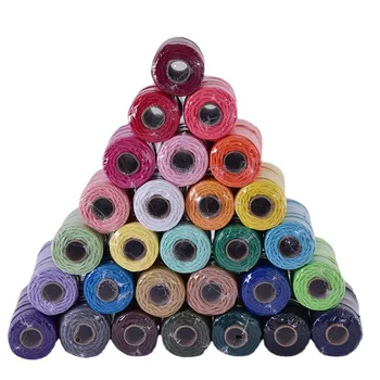 3mm %100 % Pamuk Makrome Kordon Renkli Kordon El Yapımı DIY Halat Bükülmüş Dize Goblen El Sanatları Giyim Kaynağı folyoyla paketleme 100 m