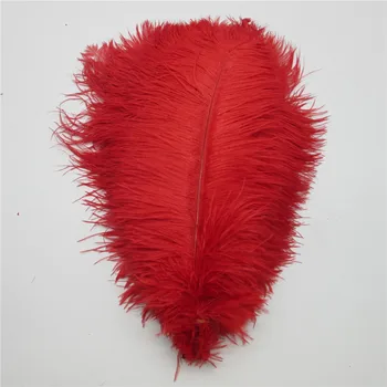 Toptan Devekuşu tüyü 15-75CM 6-30 İnç DİY Karnaval Parti düğün elbisesi Süslemeleri Doğal Kırmızı Devekuşu Tüyü tüyleri 1
