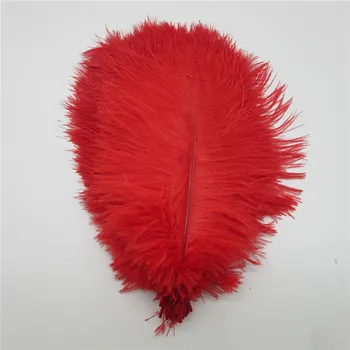 Toptan Devekuşu tüyü 15-75CM 6-30 İnç DİY Karnaval Parti düğün elbisesi Süslemeleri Doğal Kırmızı Devekuşu Tüyü tüyleri 2