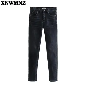 XNWMNZ Moda yüksek bel kadın kot 2021 yeni ince yüksek profilli kalem pantolon streç dar pantolon günlük pantolon 1