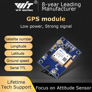 WitMotion Yüksek Hassasiyetli WT-NEO6M Seri GPS Modülü, Düşük tüketimli Uydu GPS Sensörü, Güçlü Sinyal Arama, UART Çıkışı
