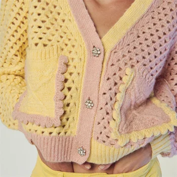 Kadın Kış Sıcak Croped Ceket Ceket Pembe Kontrast Renk Standı Yaka Gevşek Moda Tüm Maç Patchwork Pamuk Dış Giyim Ceket satın almak online | Kadın giyim / Birebiregitim.com.tr 11