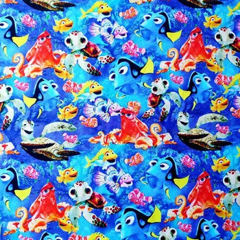 Satış Disney Bulma Nemo Pamuklu Kumaş Malzeme Giysi Patchwork Kumaşlar Dikmek Çocuk Etek Kumaş Elbise DIY Kapitone