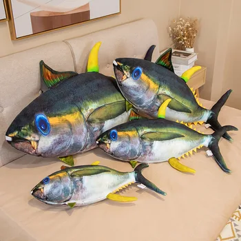 Simülasyon ton balığı peluş oyuncak Dolması Yumuşak Hayvan Büyük Boy Balık peluş yastık Sevimli kanepe yastığı Yastık Çocuk Kız Hediye Dekor