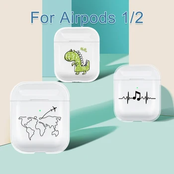 Airpods için 2 1 Şeffaf PC Kulaklık Kılıfları Funda Apple Airpods Hava Pods 2 Airpod 2 Koruyucu Kapak Anti-damla Kabuk