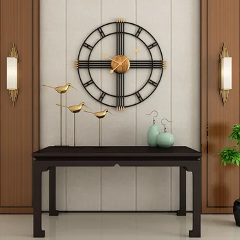 50 cm Modern minimalist saat oturma odası duvar saati iskandinav tarzı demir dilsiz saat