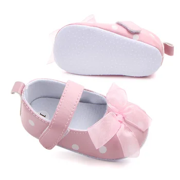 Moda Bebek Kız Beşik Ayakkabı Yenidoğan İlk Adımlar Toddler Yaylar Nokta Loafer'lar Bebek Tenis 1 Yaşındaki Ayakkabı Bebek Ayakkabı Hediye 2