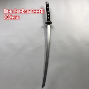 Inuyasha kılıç demir kırık Diş kılıç 1: 1 Cosplay Prop Çoğaltma PU oyuncak kılıç Anime Ninja Bıçak samuray kılıcı 100 cm