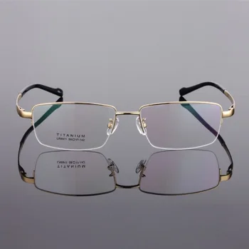 genişlik-155 ultra hafif Saf titanyum gözlük çerçeveleri Büyük yüz iş adamı miyopi yarım jant erkek gözlük çerçeveleri 8911 giyim 2