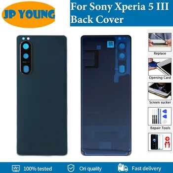 Orijinal Pil Kapağı Arka Kapı Konut Sony Xperia 5 III İçin arka kapak ile Kamera Çerçeve Lens Parçaları Değiştirme
