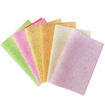 QIBU 11 adet Toptan Düz Renk Tıknaz Glitter Kumaş A4 Boyutu Suni Deri Levhalar El Sanatları Dekorasyon DIY Yay Aksesuarları 2