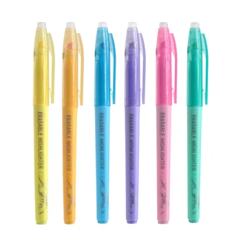 6 adet/takım Silinebilir İşaretleyiciler Floresan Açık Renk Kalem İşaretleyiciler cetvel kalemi Öğrenci Okul Ofis Malzemeleri Kırtasiye