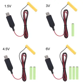 E8BA Pil Eliminator USB Güç uzatma kablosu Yerine 1.5 V AAA Pil için Radyo elektrikli Saat LED şerit ışık hesap Makinesi