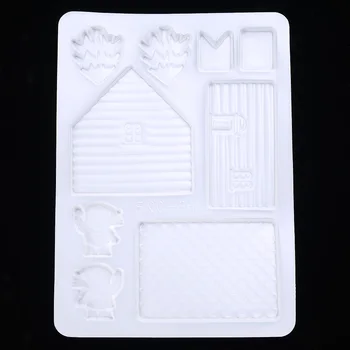 Sihirli 3D ev kapı DIY silikon fondan kalıp kek dekor çikolata kesici kalıp