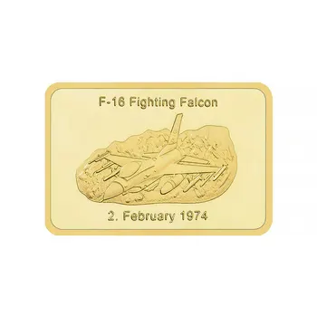 1974 Amerika Birleşik Devletleri Hava Kuvvetleri F-16 Fighting Falcon Hatıra Altın Kaplama Çubuk hatıra parası Mücadelesi Coin Onur Sikke