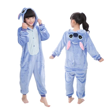 Çocuk Dikiş Kigurumi Pijama Erkek Kız Anime Genel Panda Pijama Onesie Çocuklar Bebek Kostüm Kış Hayvan Pijama Cosplay 1