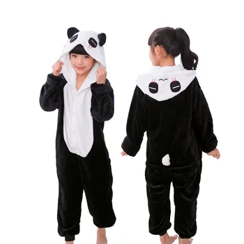 Çocuk Dikiş Kigurumi Pijama Erkek Kız Anime Genel Panda Pijama Onesie Çocuklar Bebek Kostüm Kış Hayvan Pijama Cosplay 2