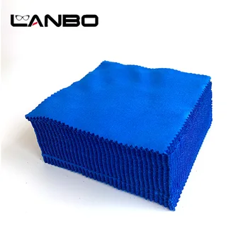 LANBO 100 adet 13*13cm mavi renk Mikrofiber Gözlük Temizleme Bezi Lens Telefon Ekran temizlik mendilleri 1