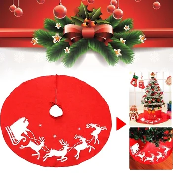 Kırmızı Noel Ağacı Etek Yeni Yıl Ev Dekorasyon Yuvarlak Noel Ağacı Etekler Dekorasyon Noel Süslemeleri Ev Gereçleri İçin