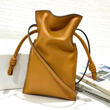 2022 Kadın Hakiki Deri Çanta Dana Derisi Telefonu Çantası Saf Renk Lüks Tasarımcı Gerçek Deri çapraz askılı çanta Bayan İçin Basit Moda