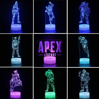 APEX Legends Kahraman Red Dead Redemption 2 Şekil Anime Gece Lambası Çocuklar için 3D Akrilik LED Gece Lambası Illusion Masa Lambası Hediyeler