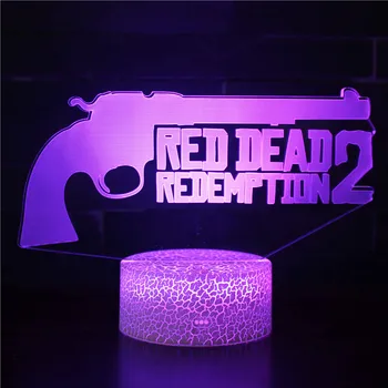 APEX Legends Kahraman Red Dead Redemption 2 Şekil Anime Gece Lambası Çocuklar için 3D Akrilik LED Gece Lambası Illusion Masa Lambası Hediyeler 2