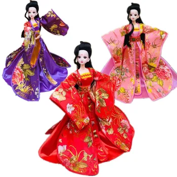 Geleneksel Çin Antik Güzellik Giysileri barbie bebek Elbise Prenses Akşam Parti Kıyafeti Düğün Kostüm Oyun Evi Oyuncaklar 1/6