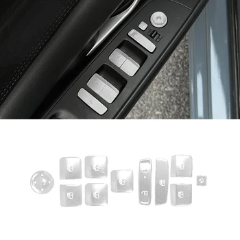 Hyundai Tucson Elantra Avante 2021 2022 Araba Oto Aksesuarları Alüminyum Alaşımlı Pencere Kontrol Anahtarı düğme kapağı Sticker Trim