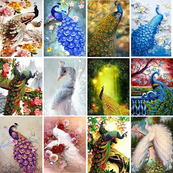 DİY Elmas Boyama Hayvan Phoenix Mozaik Sanat Taklidi Resim Tam Kare / Yuvarlak 5D Elmas Nakış Çapraz Dikiş Kiti Hediye 1