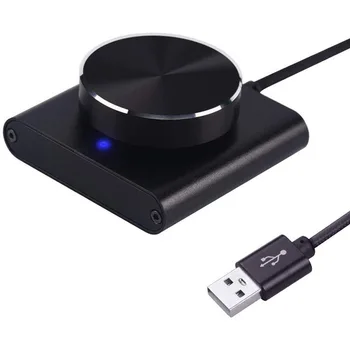 USB Bilgisayar Ses Denetleyicisi Multimedya PC Hoparlör Harici Ses Ses Kontrolü Ayar Düğmesi Siyah Aksesuarları
