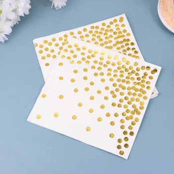 50 adet Tek Kullanımlık Polka-dot Peçeteler Düğün Doku Yemeği Kağıt Havlu Parti Malzemeleri için Otel Restoran Düğün Dekor