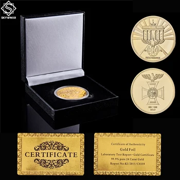 1872 Alman Altın Direktorium Kartal Çapraz Reichsbank 999/1000 Altın Mücadelesi Coin W/ Kutu Koruma